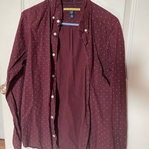 vintage maroon button down shirt